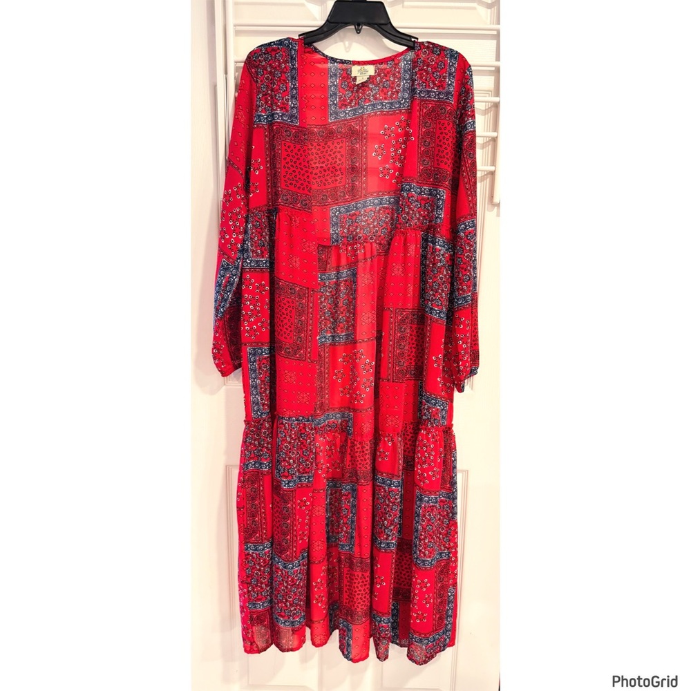 Turquoise Haven Patriotic Red, White, & Blue Duster Hippie Indie Festival